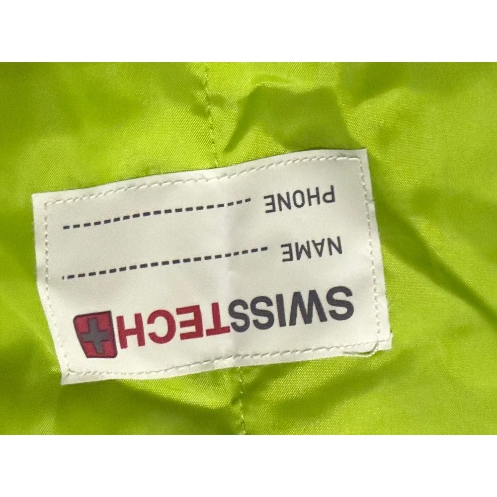 Swiss Tech Boys Blue Grey Neon Lime Colorblock Hooded Puffer Jacket Size 5T NP5